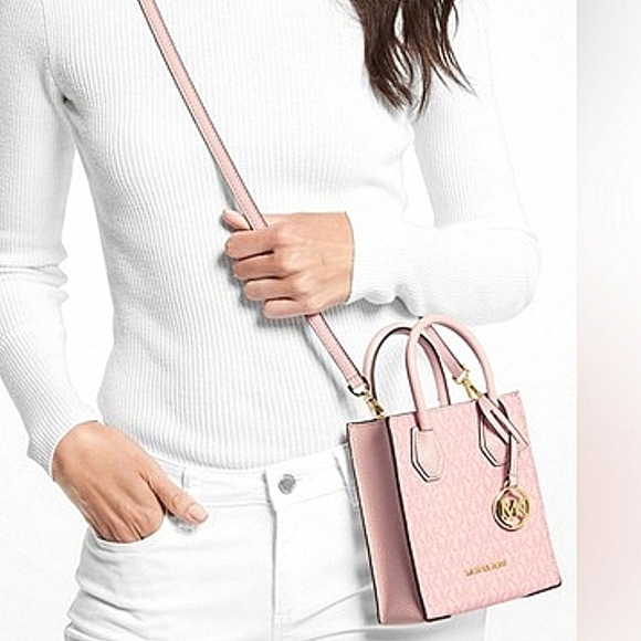 MK💗Pink bag💕Monogram MICHAEL KORS crossbody bag top handle bag - Picture 1 of 9